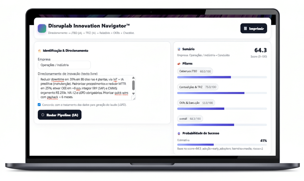 Visão do painel Disruplab